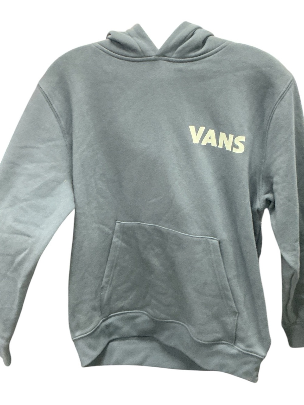 Vans Men's Pullover Hoodie in Sage Green with Cream Logo